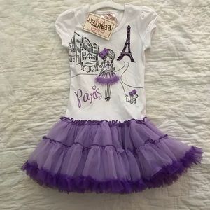 T-shirt dress with attached tule skirt. Size 2T